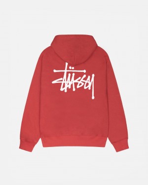 Stussy Basic Hoodie Rood | 42087-RJBF