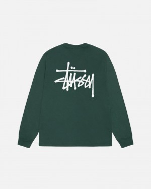 Stussy Basic Pigment Dyed T-shirts Groen | 95834-PMRQ