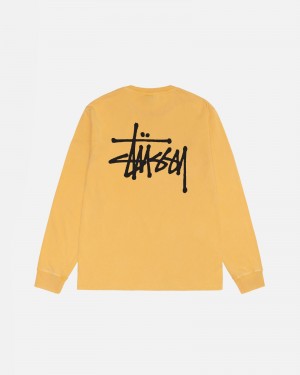 Stussy Basic Pigment Dyed T-shirts Oranje | 01837-BDAI