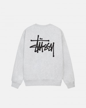 Stussy Basic Stüssy Crew Sweatshirts Grijs | 30859-QYHA