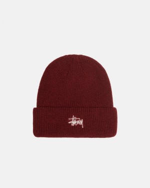 Stussy Cuff Beanie Basic Hoeden Donkerrood | 27046-VXTZ