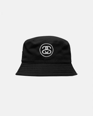 Stussy Deep Bucket Ss Link Hoeden Zwart | 60538-YXNQ