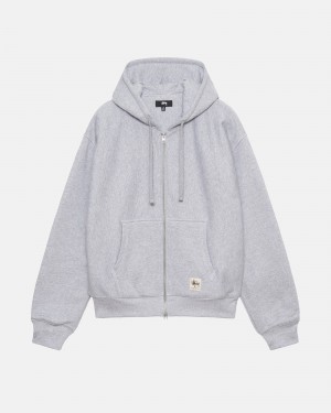 Stussy Double Face Label Zip Hoodie Grijs | 24510-UADZ