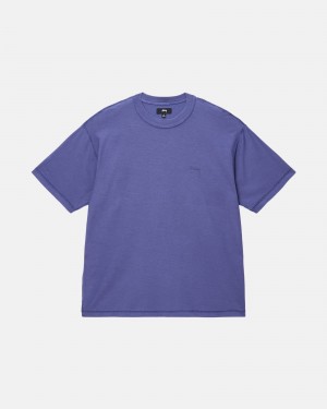 Stussy Lazy T-shirts Diepblauw | 48573-FDVA