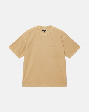 Stussy Lazy T-shirts Goud | 54093-SATX