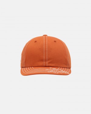 Stussy Low Pro Basic Stitch Strapback Hoeden Oranje | 29857-ZXTA