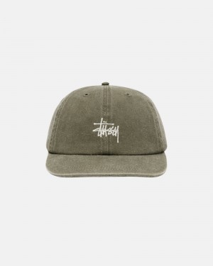 Stussy Low Pro Basic Washed Strapback Hoeden Olijfgroen | 69312-EMOH