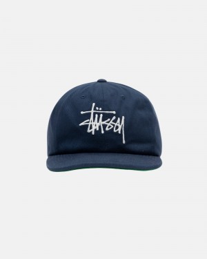 Stussy Mid-Depth Basic Strapback Hoeden Donkerblauw | 25701-DTJK