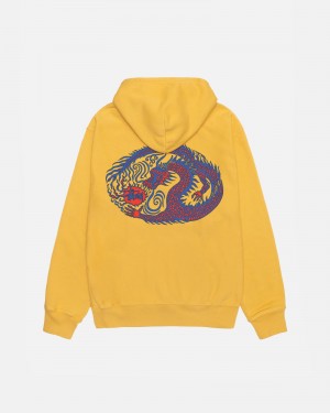 Stussy Mosaic Dragon Hoodie Oranje | 85734-ZDIJ