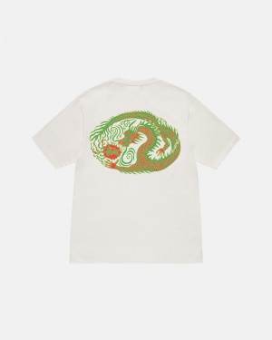 Stussy Mosaic Dragon T-shirts Beige | 29176-DXNI