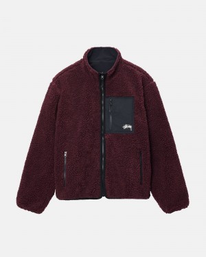 Stussy Sherpa Reversible Jassen Bordeaux | 52807-CWQX