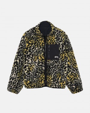 Stussy Sherpa Reversible Jassen Geel Leopard | 81539-XADR