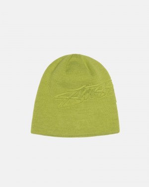 Stussy Skullcap Embossed Smooth Stock Hoeden Lichtgroen | 43601-IOHP