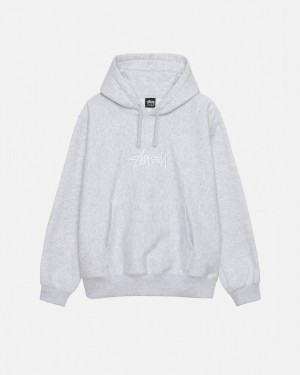 Stussy Stock Logo Applique Hoodie Grijs Wit | 46951-OEHL