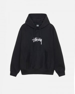 Stussy Stock Logo Applique Hoodie Zwart | 98317-PHEM