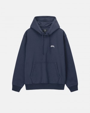 Stussy Stock Logo Hoodie Donkerblauw | 98023-WPUA