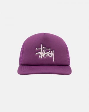 Stussy Trucker Big Basic Snapback Hoeden Paars | 47692-WZUG