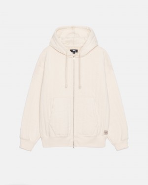 Stussy Vertical Gewatteerd Zip Hoodie Wit | 17689-LBQJ