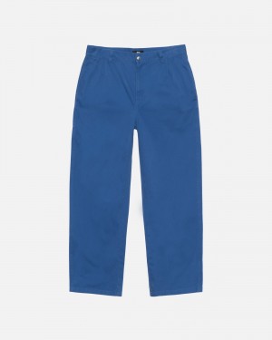 Stussy Workgear Trouser Twill Broek Koningsblauw | 47103-VOMA