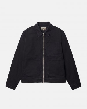 Stussy Zip Werk Overdyed Jassen Zwart | 16385-UQTP