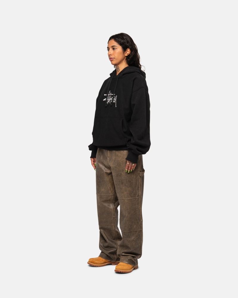 Stussy Basic Applique Hoodie Zwart | 41829-NKLA