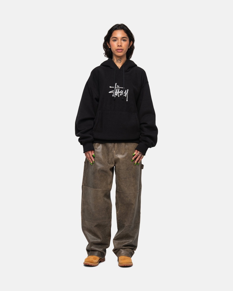 Stussy Basic Applique Hoodie Zwart | 41829-NKLA