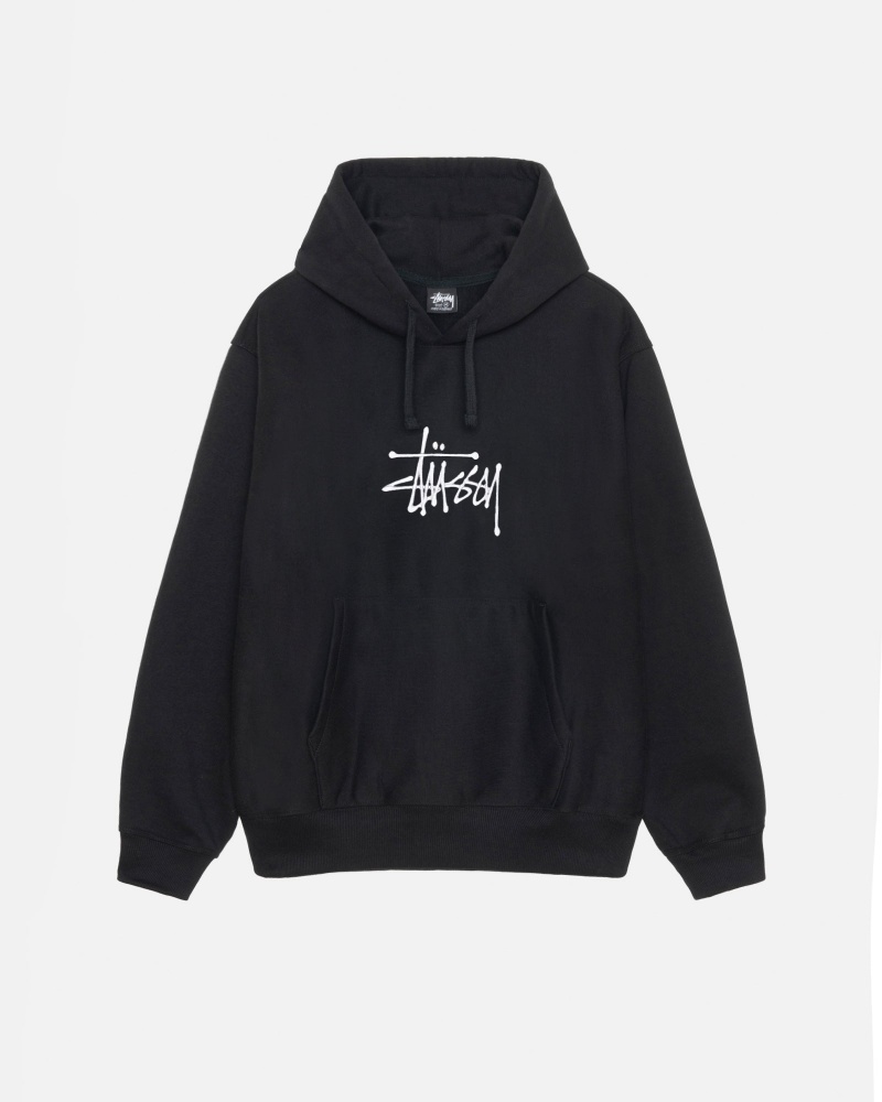 Stussy Basic Applique Hoodie Zwart | 41829-NKLA