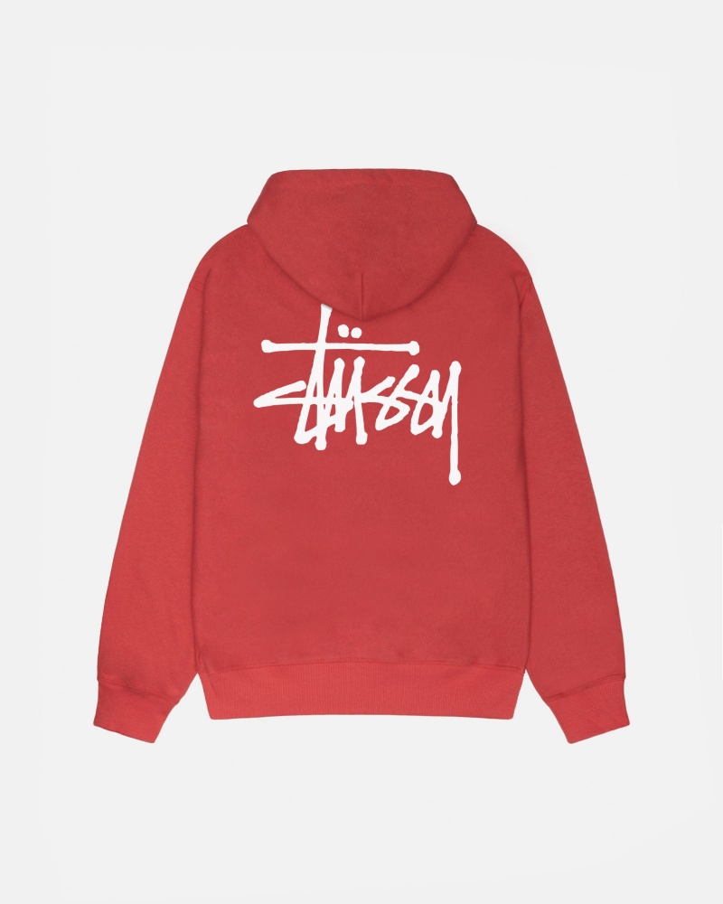 Stussy Basic Hoodie Rood | 42087-RJBF