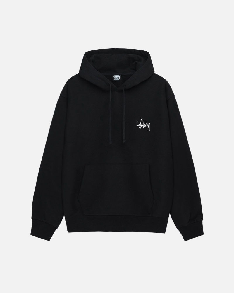 Stussy Basic Hoodie Zwart | 37086-WRYZ