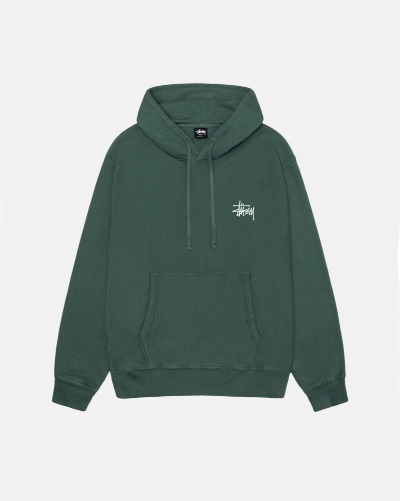 Stussy Basic Pigment Dyed Hoodie Groen | 89521-KEYQ