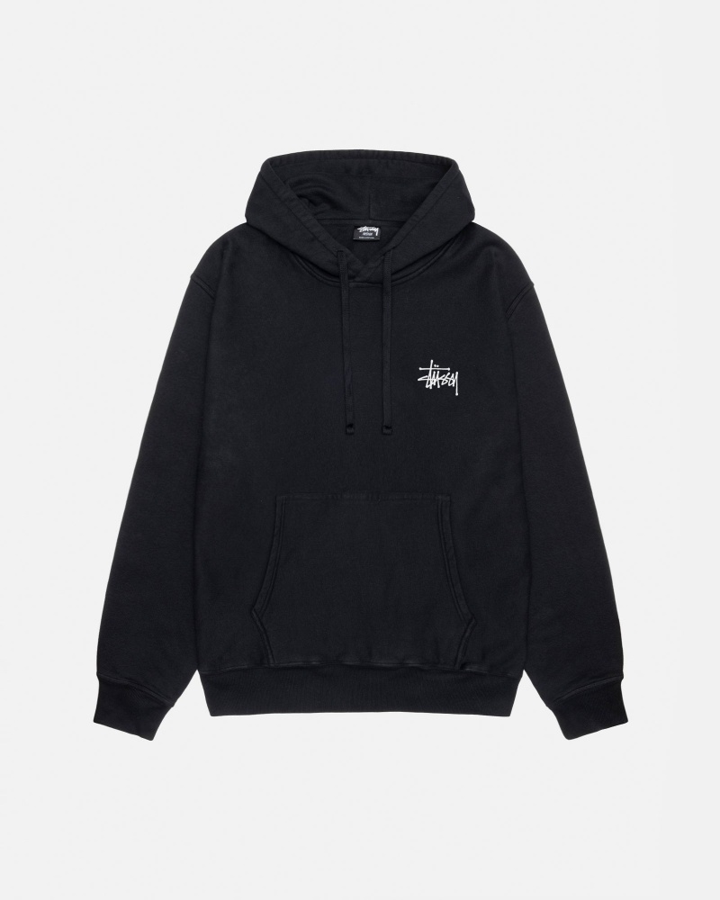 Stussy Basic Pigment Dyed Hoodie Zwart | 03781-EPDN