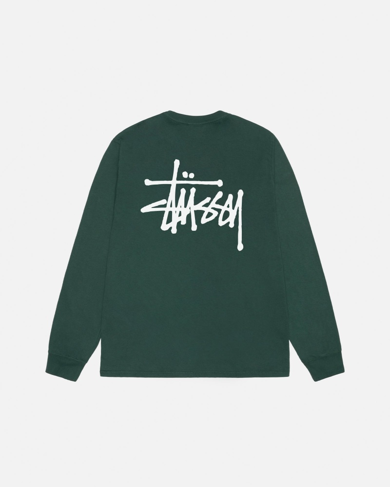 Stussy Basic Pigment Dyed T-shirts Groen | 95834-PMRQ