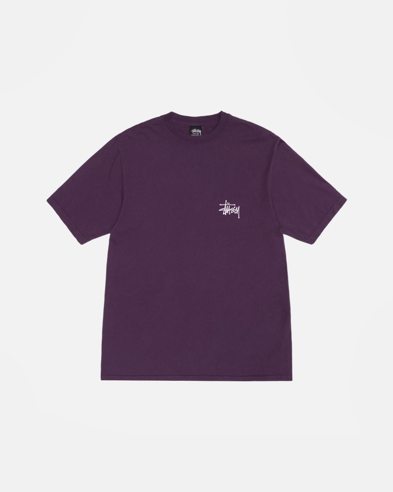 Stussy Basic Pigment Dyed T-shirts Paars | 13768-QOML