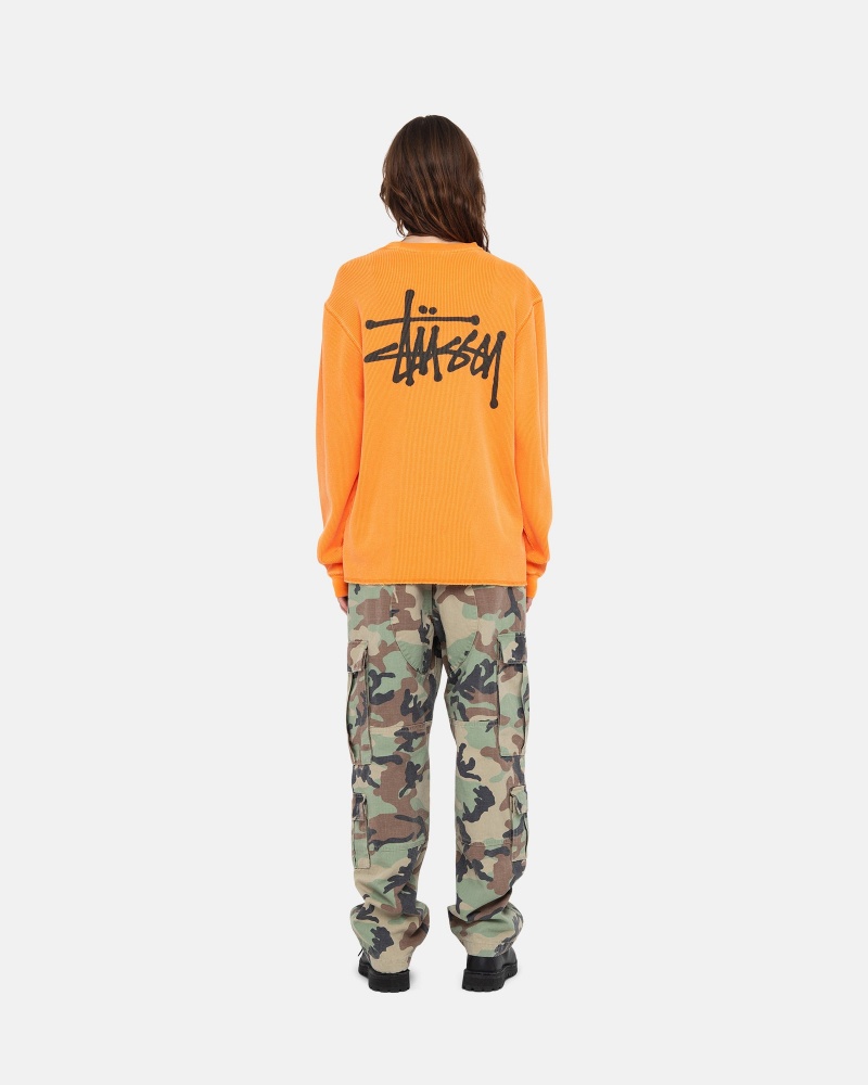 Stussy Basic Stock Ls Thermal Truien Abrikoos | 10275-ARTK