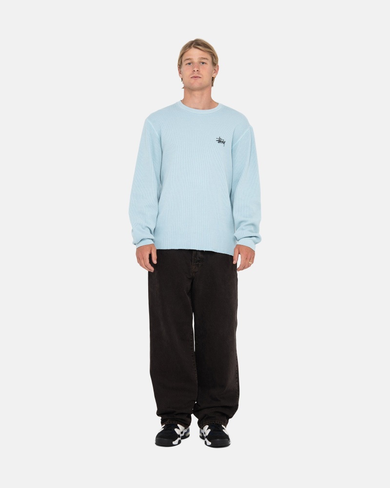 Stussy Basic Stock Ls Thermal Truien Lichtblauw | 14237-WGRN