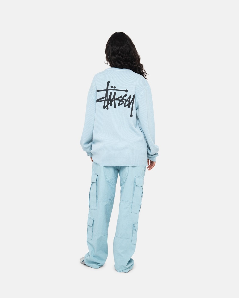 Stussy Basic Stock Ls Thermal Truien Lichtblauw | 14237-WGRN