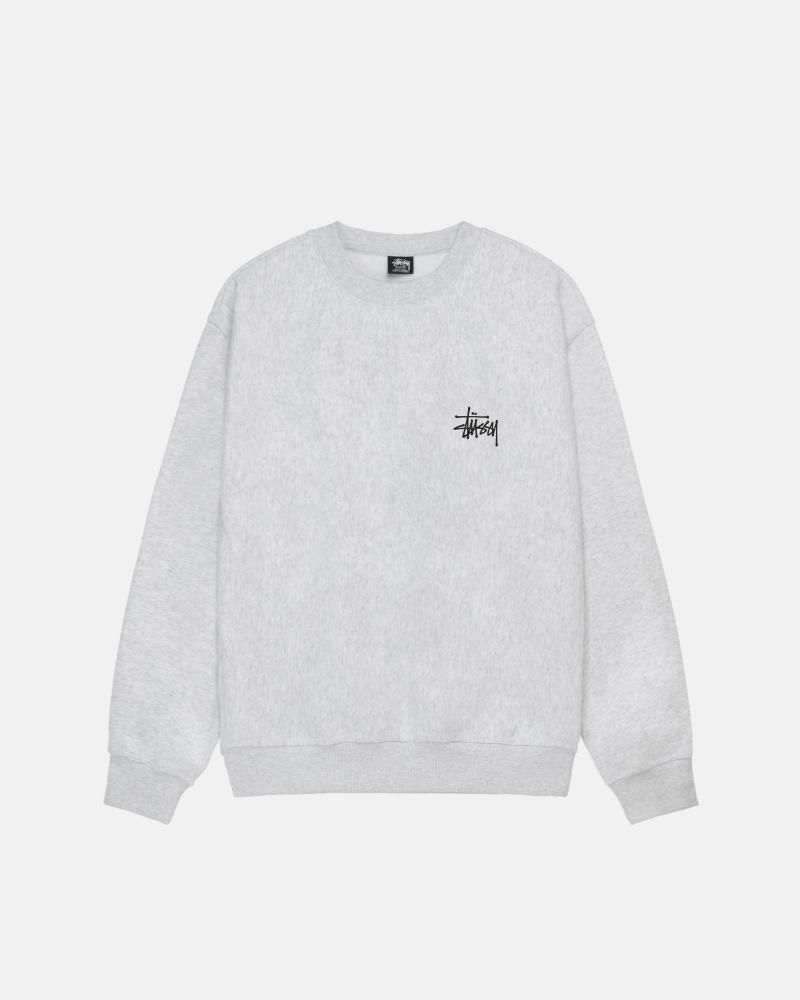 Stussy Basic Stüssy Crew Sweatshirts Grijs | 30859-QYHA