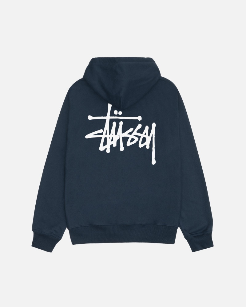 Stussy Basic Zip Hoodie Donkerblauw | 20914-ZTVJ