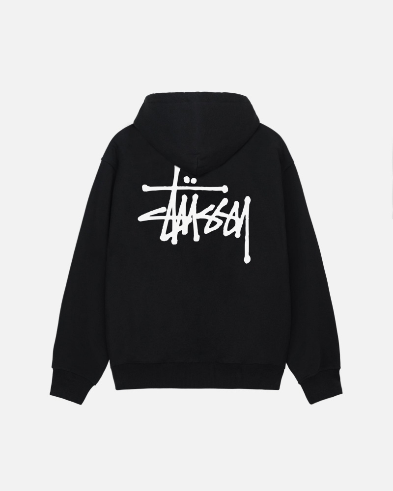 Stussy Basic Zip Hoodie Zwart | 31645-MHVG