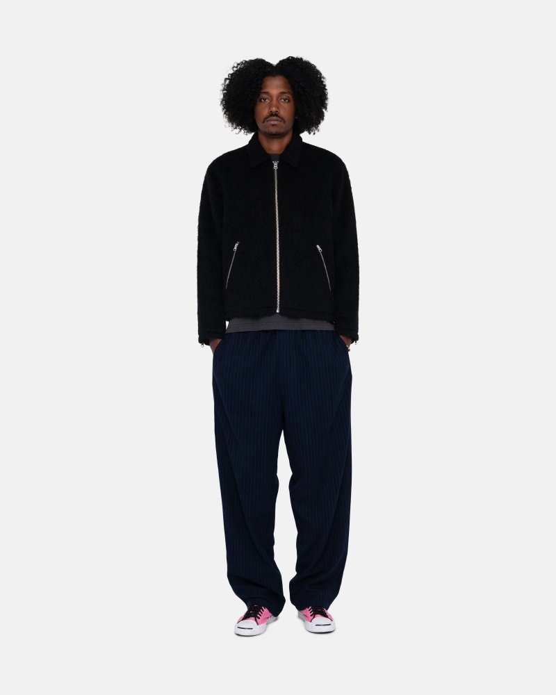 Stussy Beach Pant Wol Stripe Broek Donkerblauw | 98721-NUAH