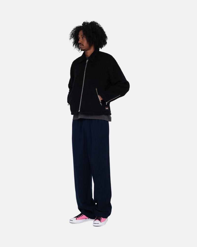 Stussy Beach Pant Wol Stripe Broek Donkerblauw | 98721-NUAH