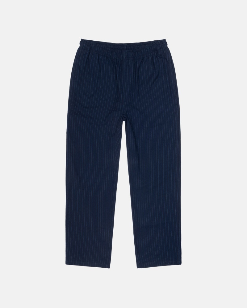 Stussy Beach Pant Wol Stripe Broek Donkerblauw | 98721-NUAH