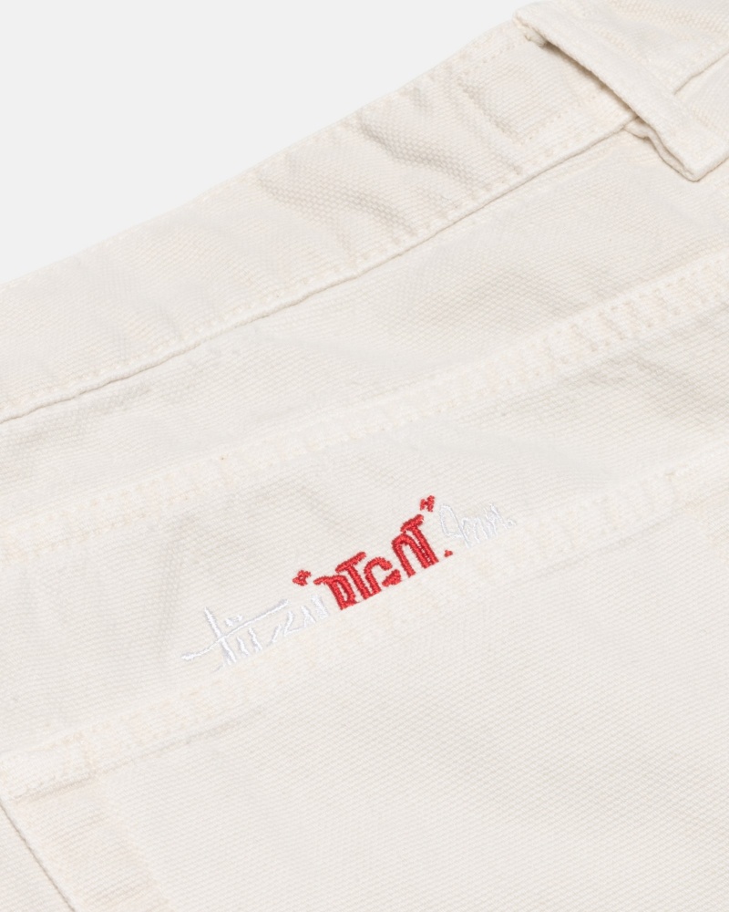 Stussy Big Ol' Washed Canvas Jeans Beige | 20751-RTBJ