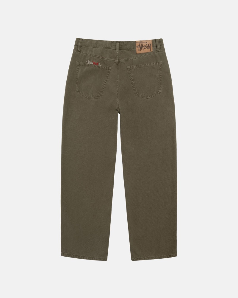 Stussy Big Ol' Washed Canvas Jeans Olijfgroen | 51290-HYEU