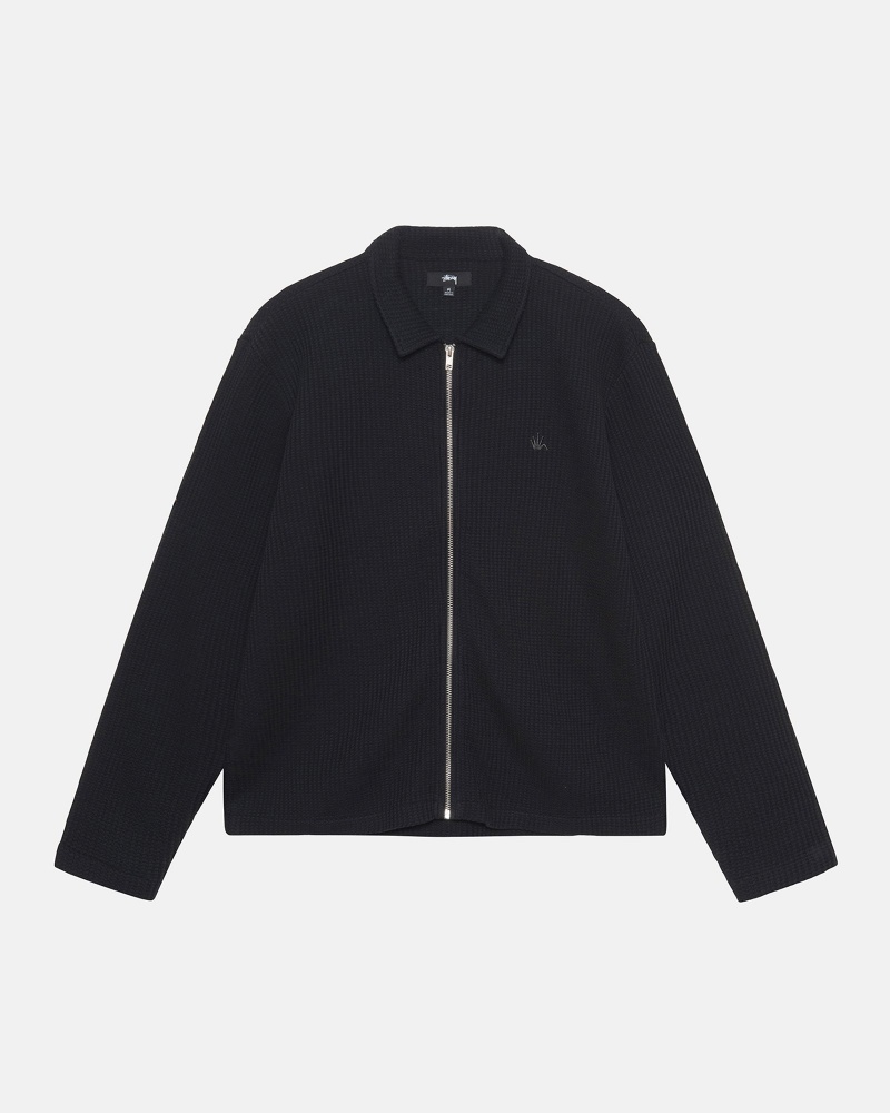 Stussy Big Thermal Zip Shirts     Zwart | 50921-HARB