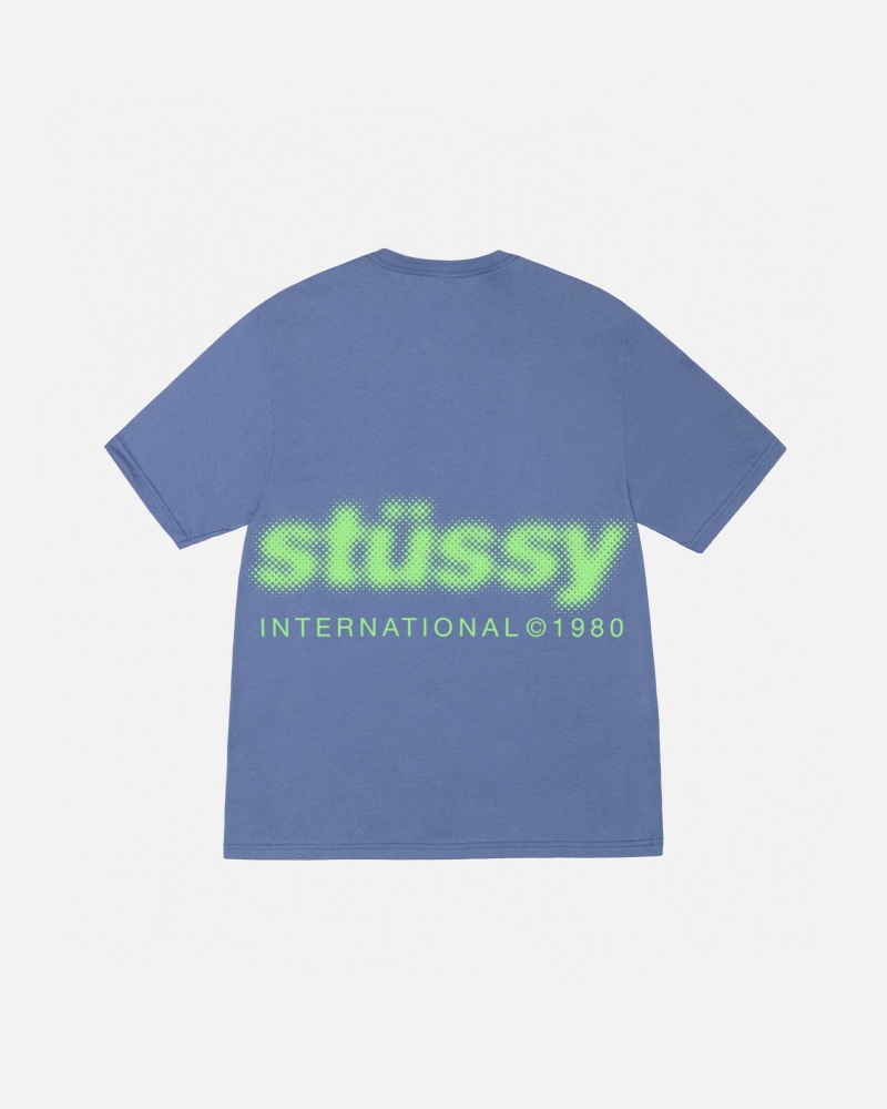 Stussy Blur T-shirts Blauw | 79356-VWTI