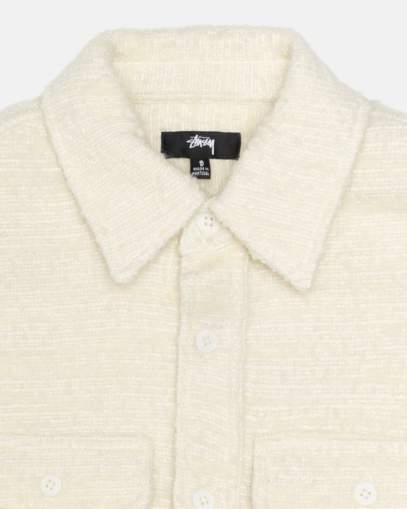 Stussy Boucle Wol Cpo Shirts     Beige | 31254-EYBD