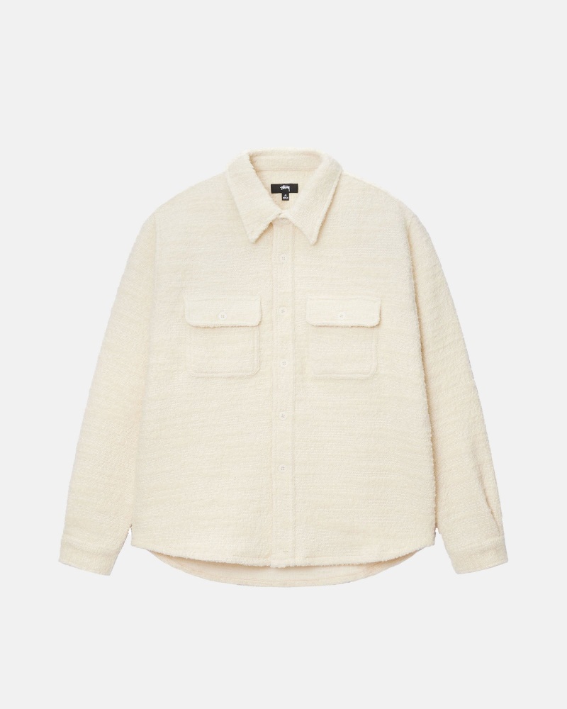 Stussy Boucle Wol Cpo Shirts     Beige | 31254-EYBD