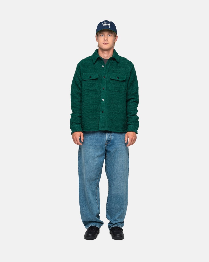 Stussy Boucle Wol Cpo Shirts     Groen | 83410-HMGN