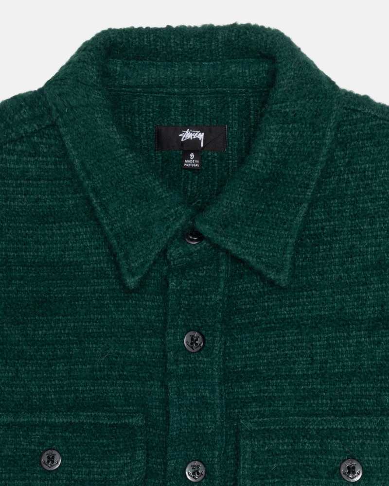 Stussy Boucle Wol Cpo Shirts     Groen | 42608-FNWT